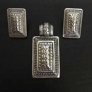 Vintage Slider Pendant & Earrings Set